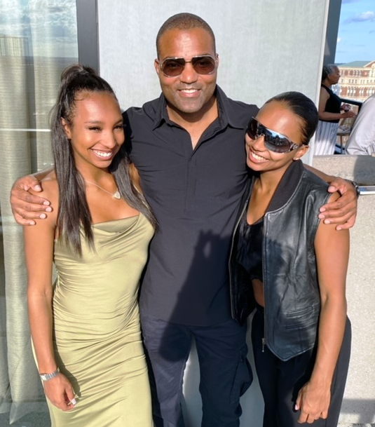 Marc Brooks with daughters Aliya and Carley (Mila Rae is missing from photo)